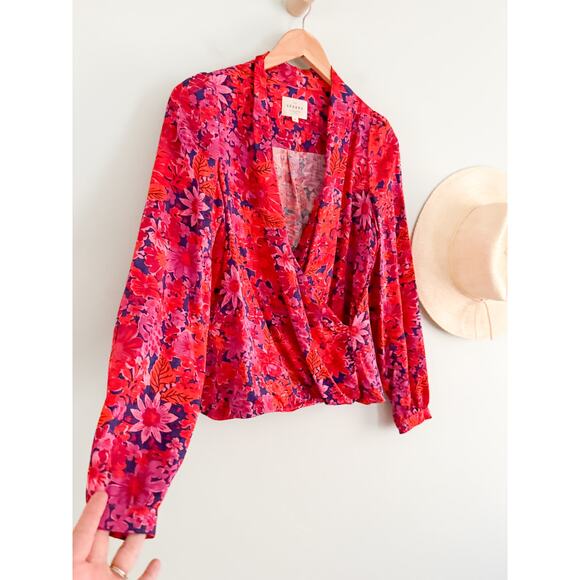 Sézane | Sezane | Abelia Blouse | Fuchsia Floral | Sz 36 / Us Sz 4 - Picture 3 of 11